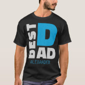 T-shirt Meilleur papa Silver Blue Parties scintillant Nom  (Devant)