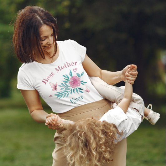 T-shirt Meilleur parent joli flacon d'aquarelle