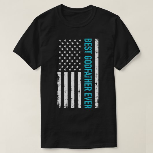 T-shirt Meilleur parrain jamais drapeau américain (Design devant)