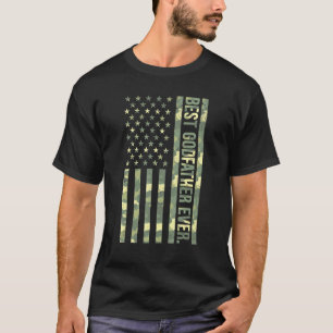 T-shirt Meilleur Parrain Mens Jamais Us Drapeau Américain 