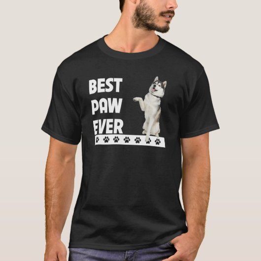 T-shirt Meilleur Paw Jamais Sibérien Alaskan Husky Papa Pè (Devant)