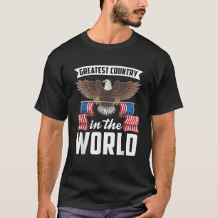 T-shirt Meilleur Pays Au Monde Eagle USA Drapeau 4ème O