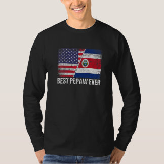 T-shirt Meilleur Pepaw jamais américain Costa Rica Drapeau