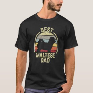 T-shirt Meilleur Père Chien Papa Vintage Maltais