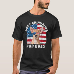 T-shirt Meilleur père Chihuahua Hommes Brun Chiwawa Chien