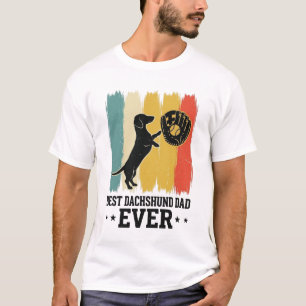 T-shirt Meilleur père de teckel de tous les temps Vintage