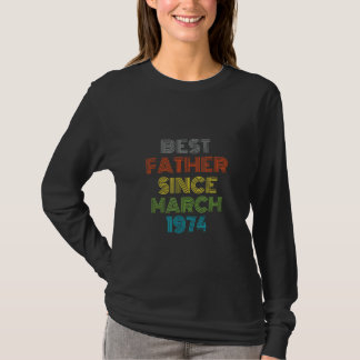 T-shirt Meilleur Père depuis mars 1974 Cool présent