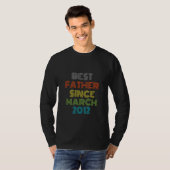 T-shirt Meilleur Père depuis mars 2012 Cool présent (Devant entier)