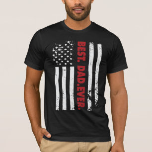 T-shirt Meilleur père, Fête des pères du drapeau améri