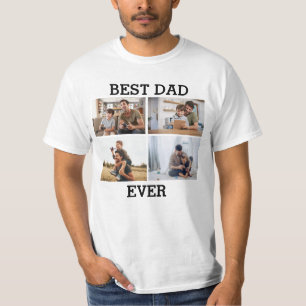 T-shirt Meilleur Père Jamais Père Papa Photo Collage Photo
