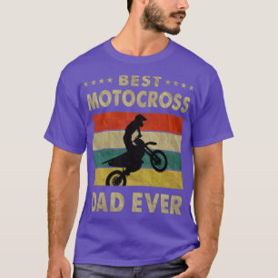 T-shirt Meilleur Père Motocross Jamais Vintages Pères Moto