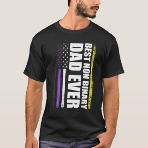 T-shirt Meilleur Père Non Binaire Jamais Flag Pride Mont