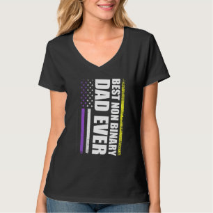 T-shirt Meilleur Père Non Binaire Jamais Flag Pride Mont