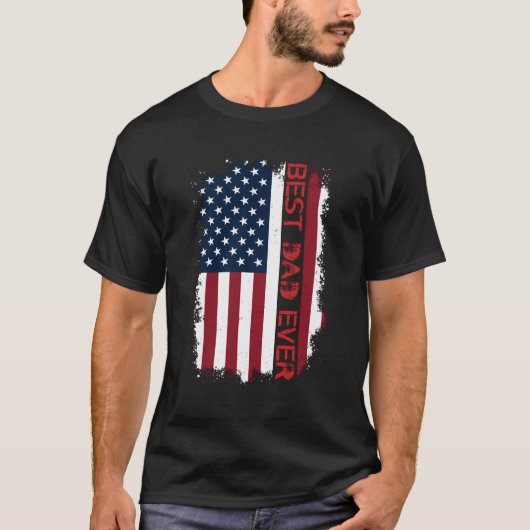 T-shirt Meilleur Père Nous Jamais Drapeau Américain Fit Po (Devant)
