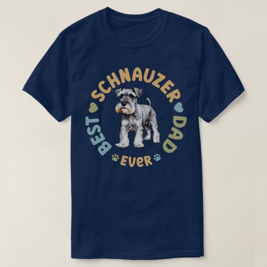 T-shirt Meilleur père Schnauzer jamais (Design devant)