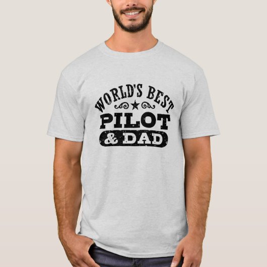 T-shirt Meilleur pilote et papa du monde (Devant)
