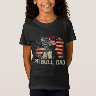 T-Shirt Meilleur Pitbull papa jamais drapeau américain 4 j