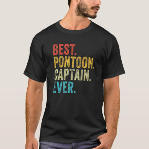 T-shirt Meilleur Ponton Capitaine Jamais Bateau Bateau Vin