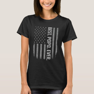 T-shirt Meilleur Popo Jamais US American Flag Shirt Cadeau