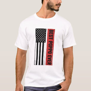 T-shirt Meilleur Poppo jamais Drapeau Patriotique Graphiqu