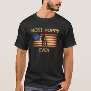 T-shirt Meilleur Poppy jamais Vintage USA American Flag Gr