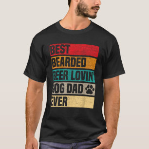 T-shirt Meilleur Porté Aimer Bière Chien Papa Jamais Drôle