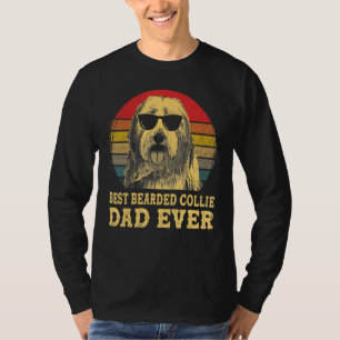 T-shirt Meilleur Porté Collie Papa Jamais Chien Retro Vint