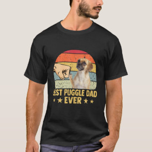 T-shirt Meilleur Puggle Papa Jamais Rétro Vintage Père Jou