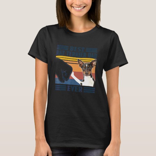T-shirt Meilleur Rat Meilleur Rat Terrier Papa Jamais Chie (Devant)