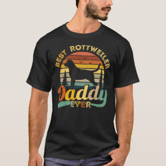 T-shirt Meilleur Rottweiler Daddy Jamais Rétro Vintage