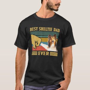 T-shirt Meilleur Shetland Sheepdog Shelter Papa Jamais Vin