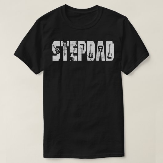 T-shirt Meilleur Stepdad jamais guitariste guitare (Design devant)