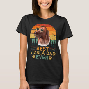 T-shirt Meilleur Style Rétro Mens Vizsla Papa Jamais Fête 