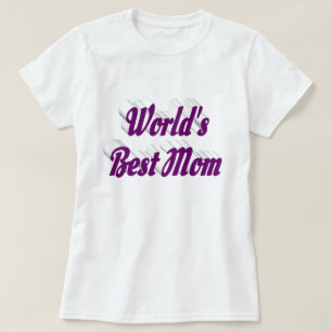 T-shirt Meilleur texte mauve maman
