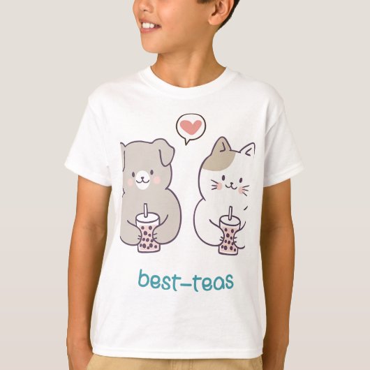 T-shirt Meilleur Thé Besties Meilleur Ami Boba Bubble Thé (Devant)