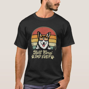 T-shirt Meilleur Tricolore Corgi Papa Jamais Vintage Retro