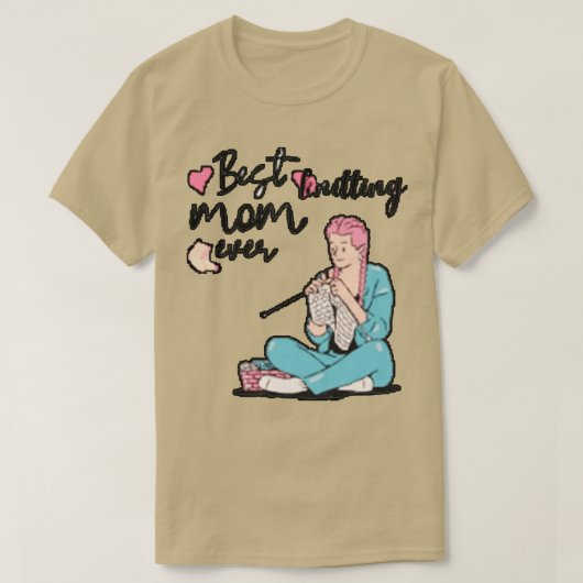 T-shirt meilleur tricot maman jamais 326 (Design devant)