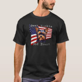 T-shirt Meilleur Yorkie Papa Jamais Drapeau Américain York (Devant)