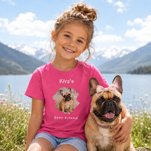 T-Shirt Meilleure amie chien photo rose fille