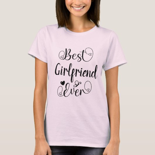 T-shirt Meilleure amie jamais typographie Script minimal (Devant)