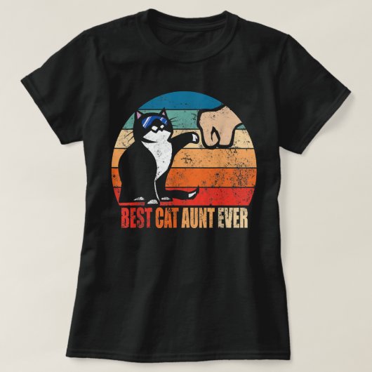 T-shirt Meilleure chatte Tante jamais avec Funky Fist Bump (Design devant)