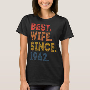 T-shirt Meilleure épouse depuis 1962 Vintage 61e Mariage A