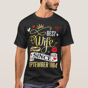 T-shirt Meilleure épouse depuis septembre 1994 Joyeux mari