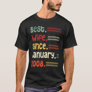 T-shirt Meilleure Femme Depuis Janvier 2008 Mariage marié