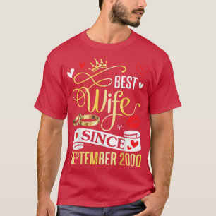 T-shirt Meilleure Femme depuis septembre 2000 Joyeuse mari