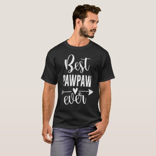 T-shirt Meilleure Fête des pères Pawpaw Jamais Présente Po (Devant entier)