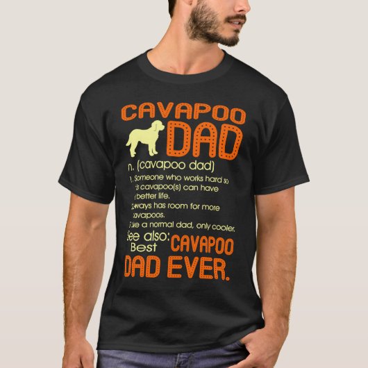 T-shirt Meilleure Fête des pères Père Cavapoo toujours pèr (Devant)
