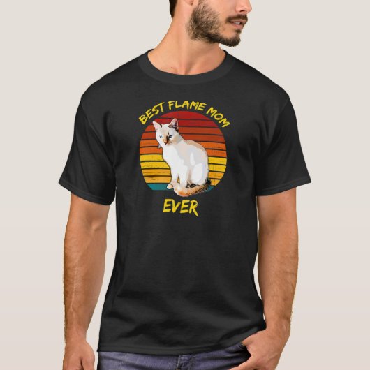 T-shirt Meilleure Flame Maman Jamais Flame Point Siamese C (Devant)