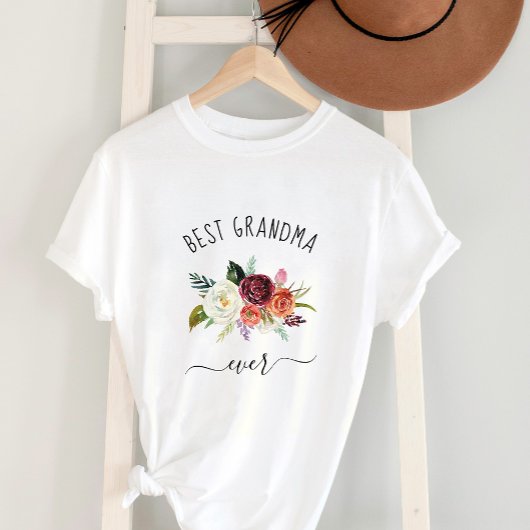 T-shirt Meilleure grand-mère | Floral tendance Boho Bourgo