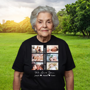 T-shirt Meilleure grand-mère jamais Photos personnalisées 